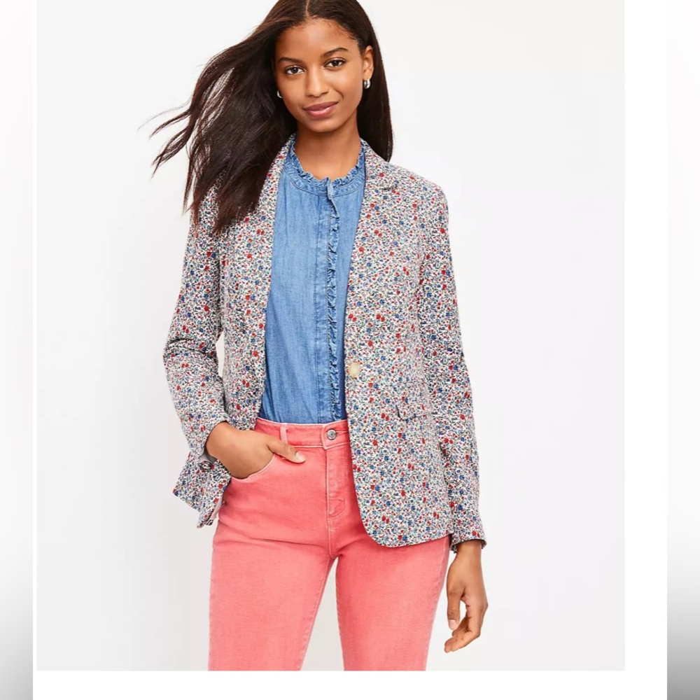 LOFT floral blazer sz 4